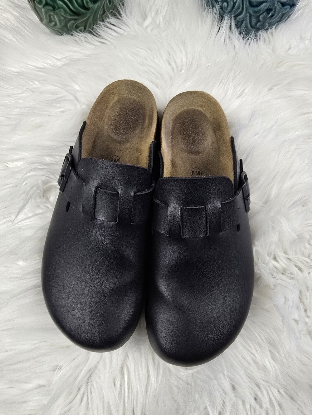 Cushionaire Faux Leather Black Clog Shoe Size 8 - Picture 12 of 12